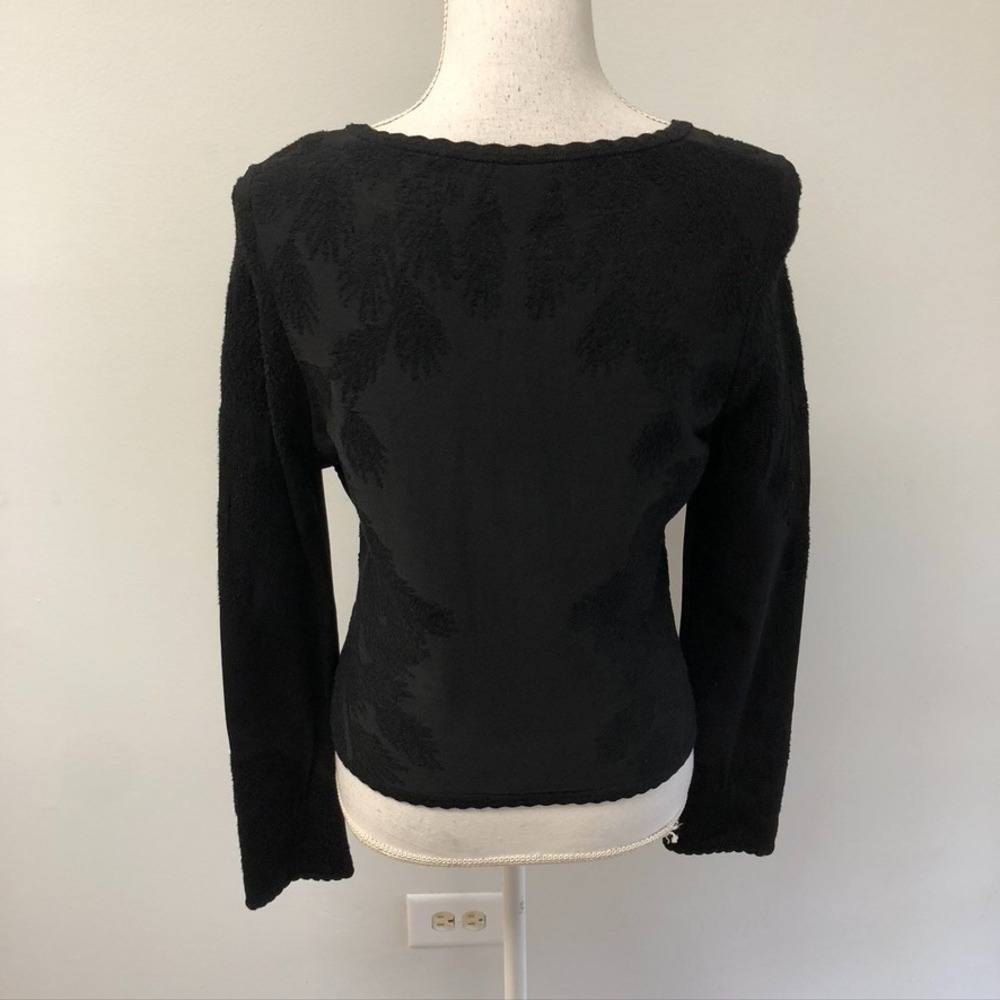Zac Posen Cardigan Sweater Jumper Womens Medium Black Jacquard Whimsigoth - Picture 5 of 9